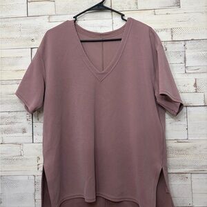 Lululemon softstreme ribbed relaxed fit womens pink size 6